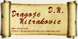 Dragoje Mitraković vizit kartica